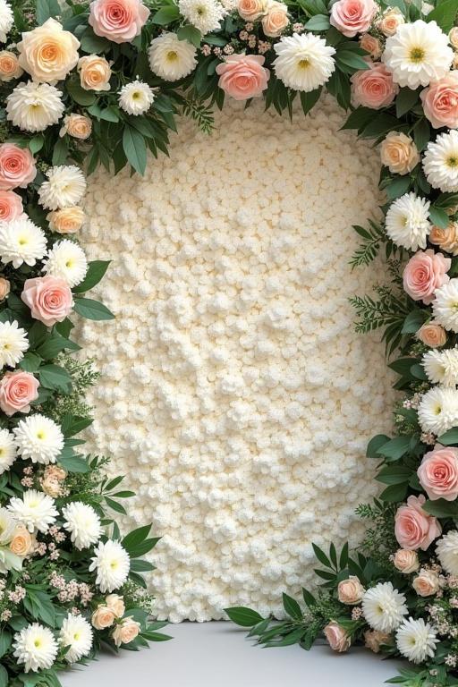 A beautiful lush flower wall for a photo backdrop